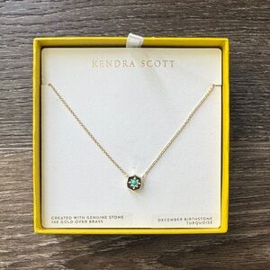 Kendra Scott Gold Necklace with turquoise stone